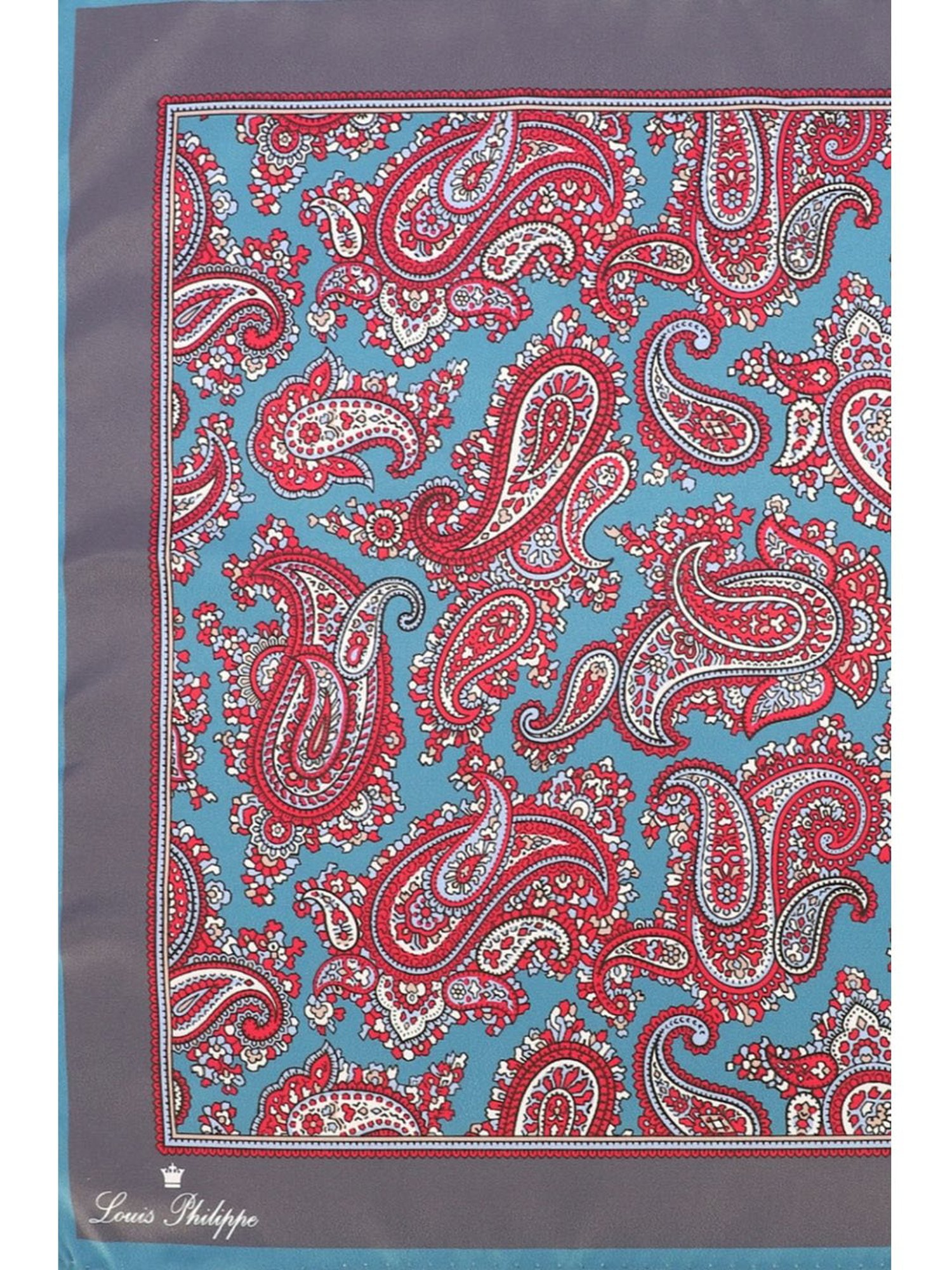 Louis Philippe Blue Printed Pocket Square