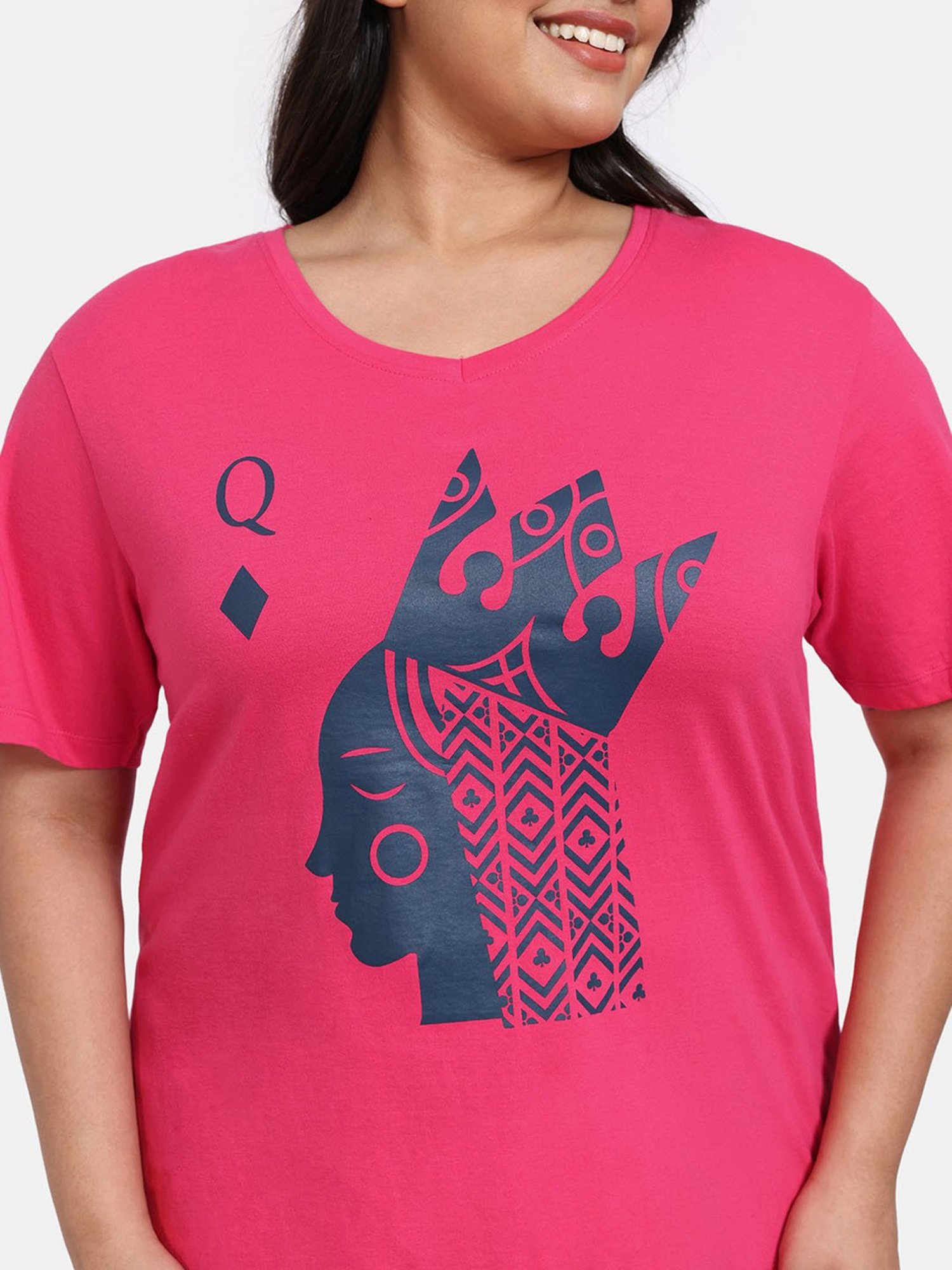 Zivame Pink Printed T-Shirt