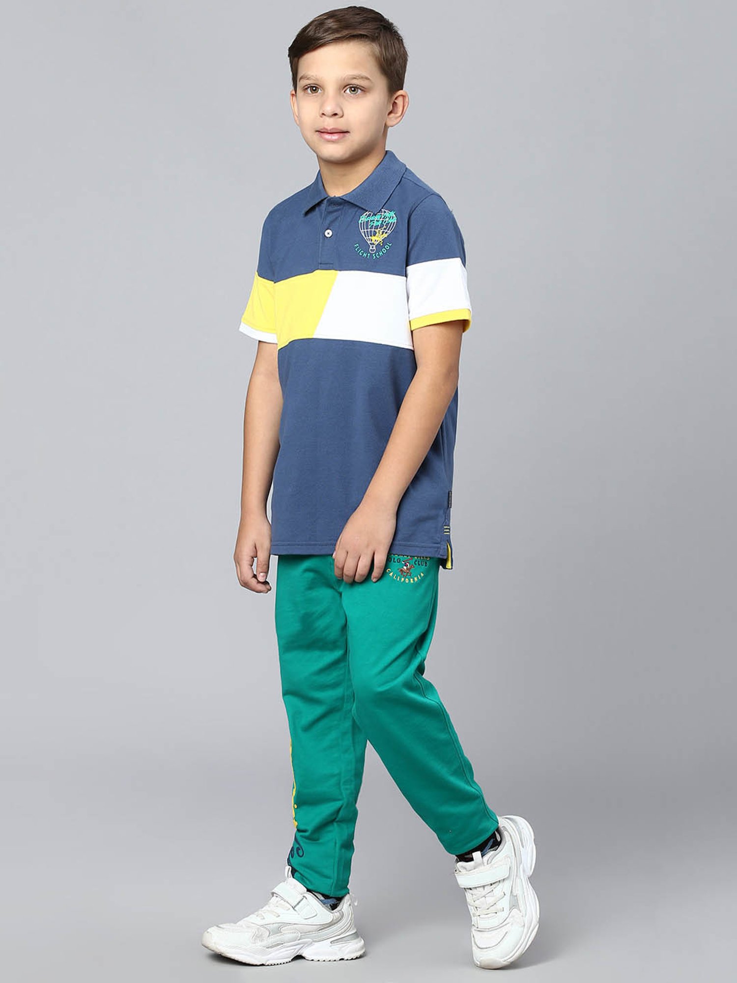 Beverly Hills Polo Club Kids Blue Color Block Polo T-Shirt