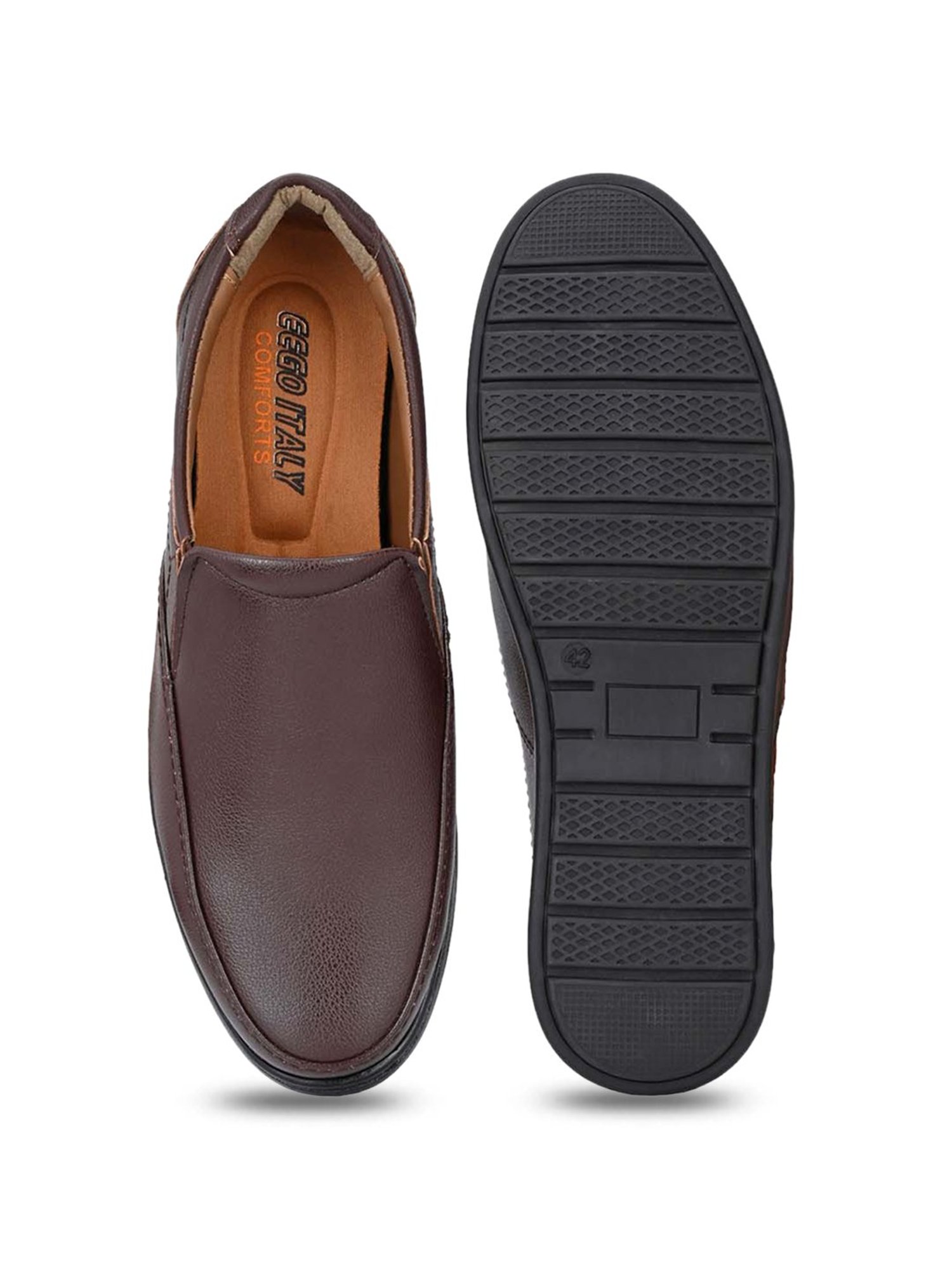 Eego Italy Men's Brown Formal Loafers