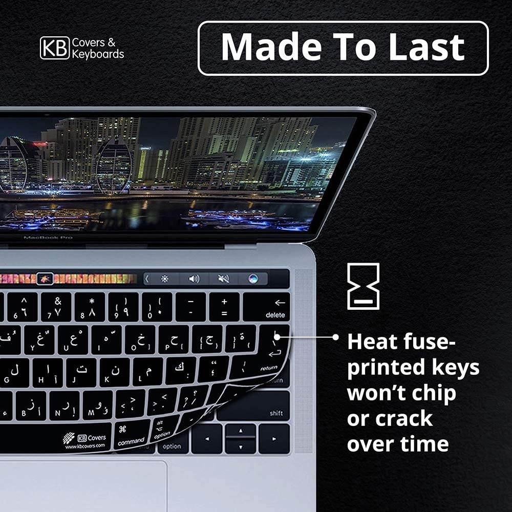 KB Covers Arabic Keyboard Cover Compatible with 13&rdquo; & 16&rdquo; MacBook Pro w Magic Keyboard | Ultra Thin Dust Water & Dirt Resistant Silicone Skins