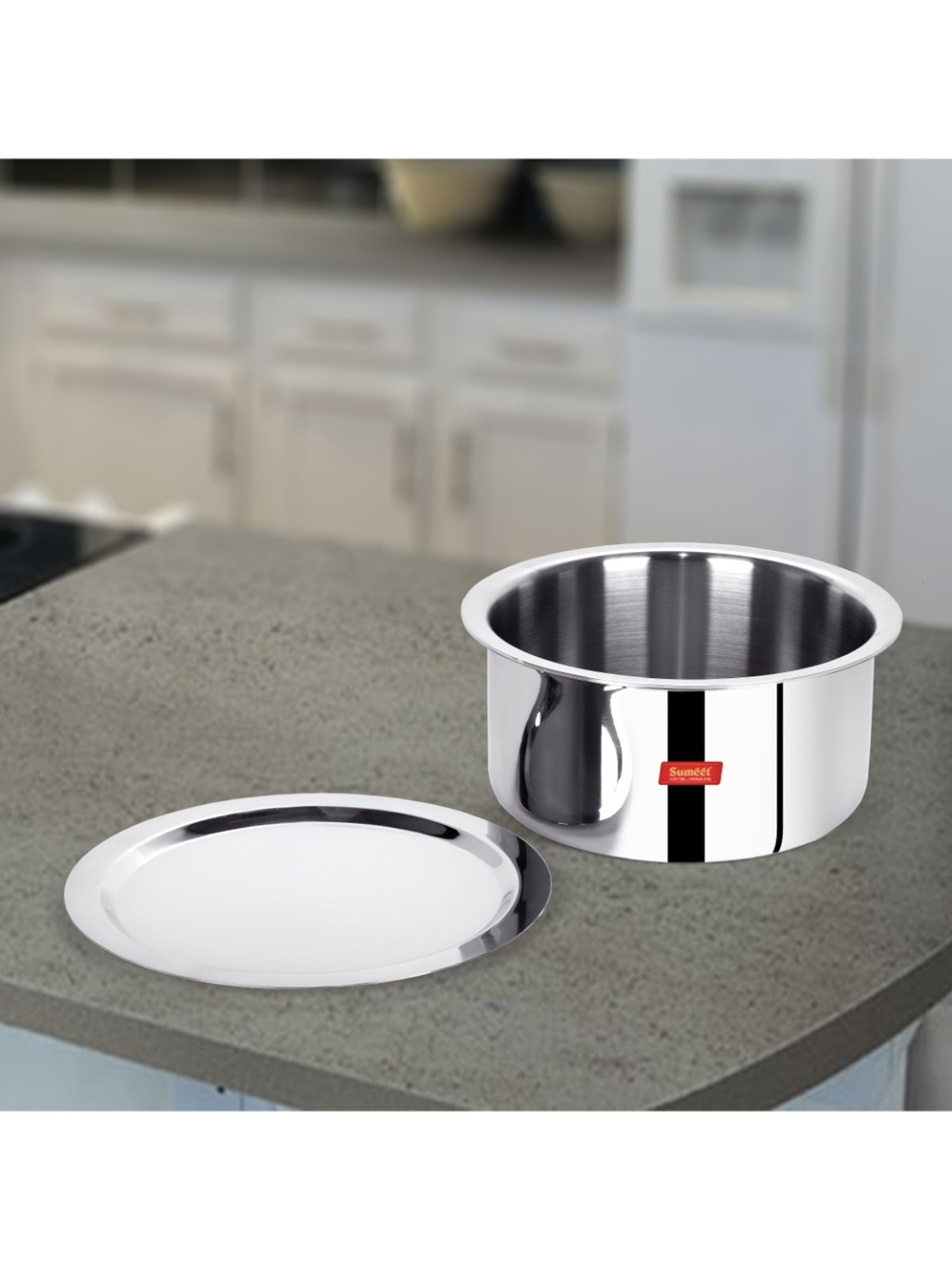 Sumeet Cook Smart TriPly SAS (Steel-Aluminium-Steel - 3 Layers) Tope with Lid - 2 Ltr - 18Cm
