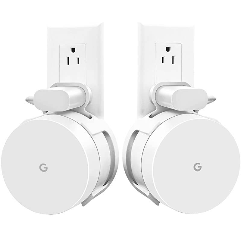 Google WiFi Wall Mount WiFi Accessories for Google Mesh WiFi System and Google WiFi Router Without Messy Wires or Screws White2 Pack
