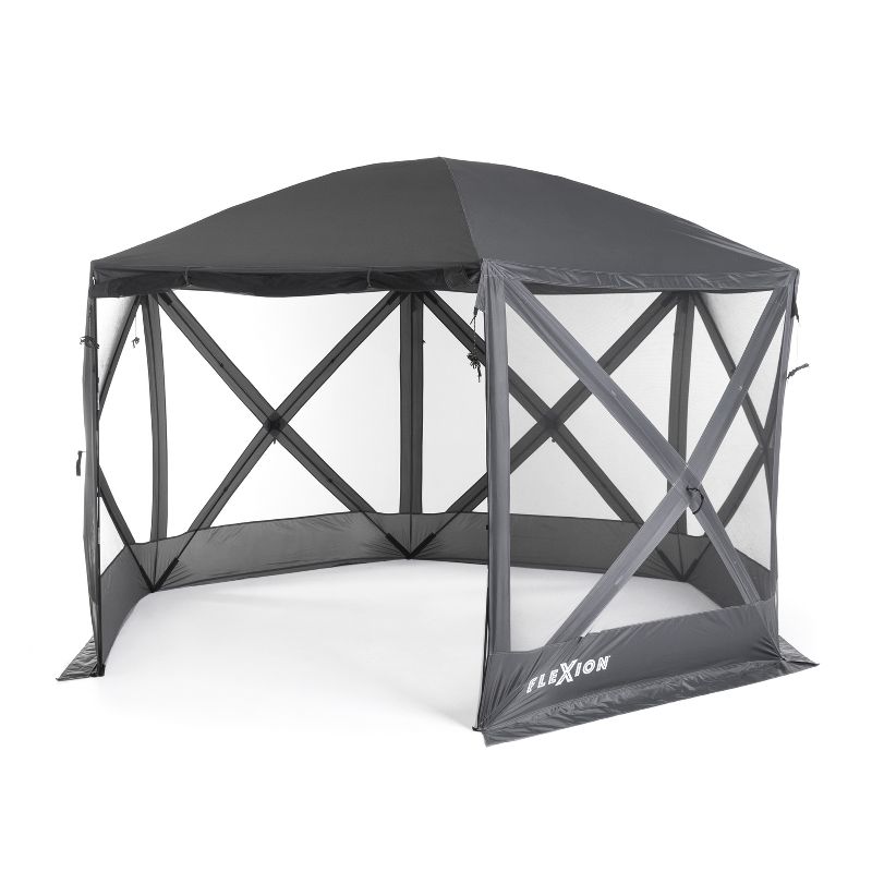 Caravan Canopy Domain 10 x 20 Foot Straight Leg Instant Canopy Tent Set, Black