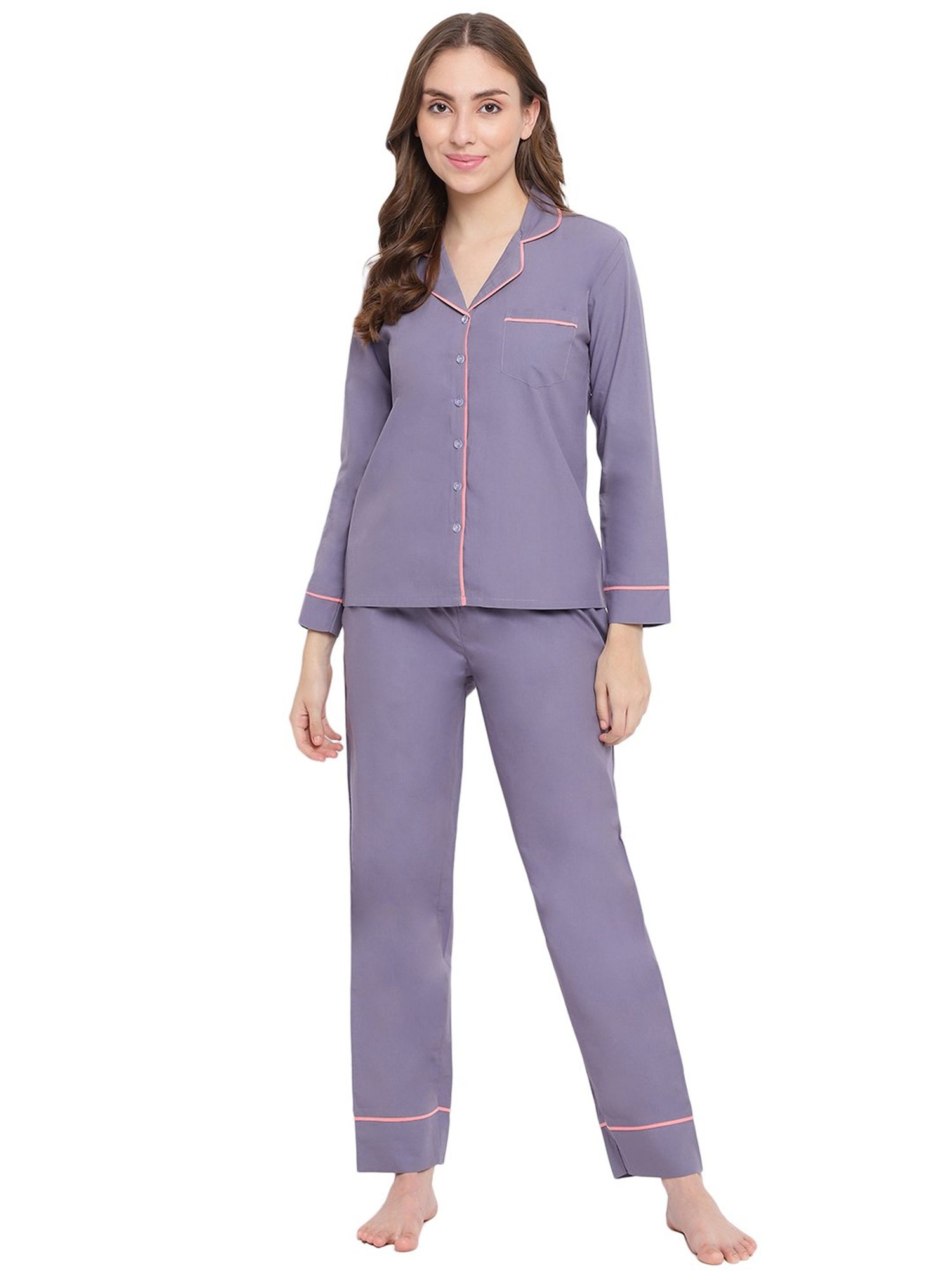 La Intimo Grey Shirt With Pyjamas