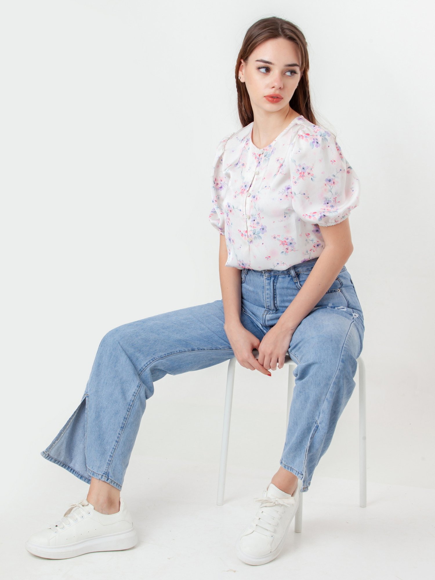 Zink London White Printed Top