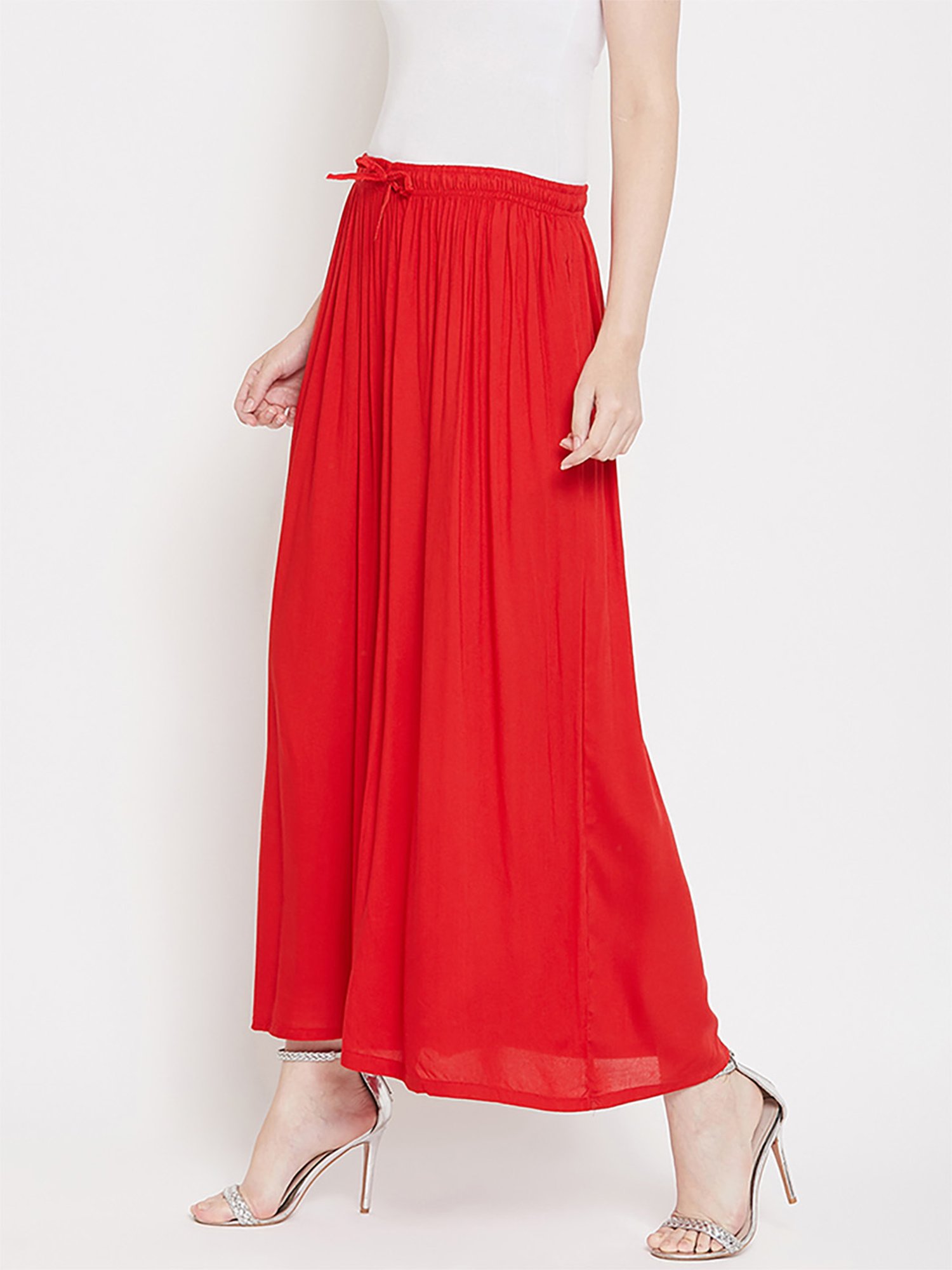 Castle Red Regular Fit Palazzos