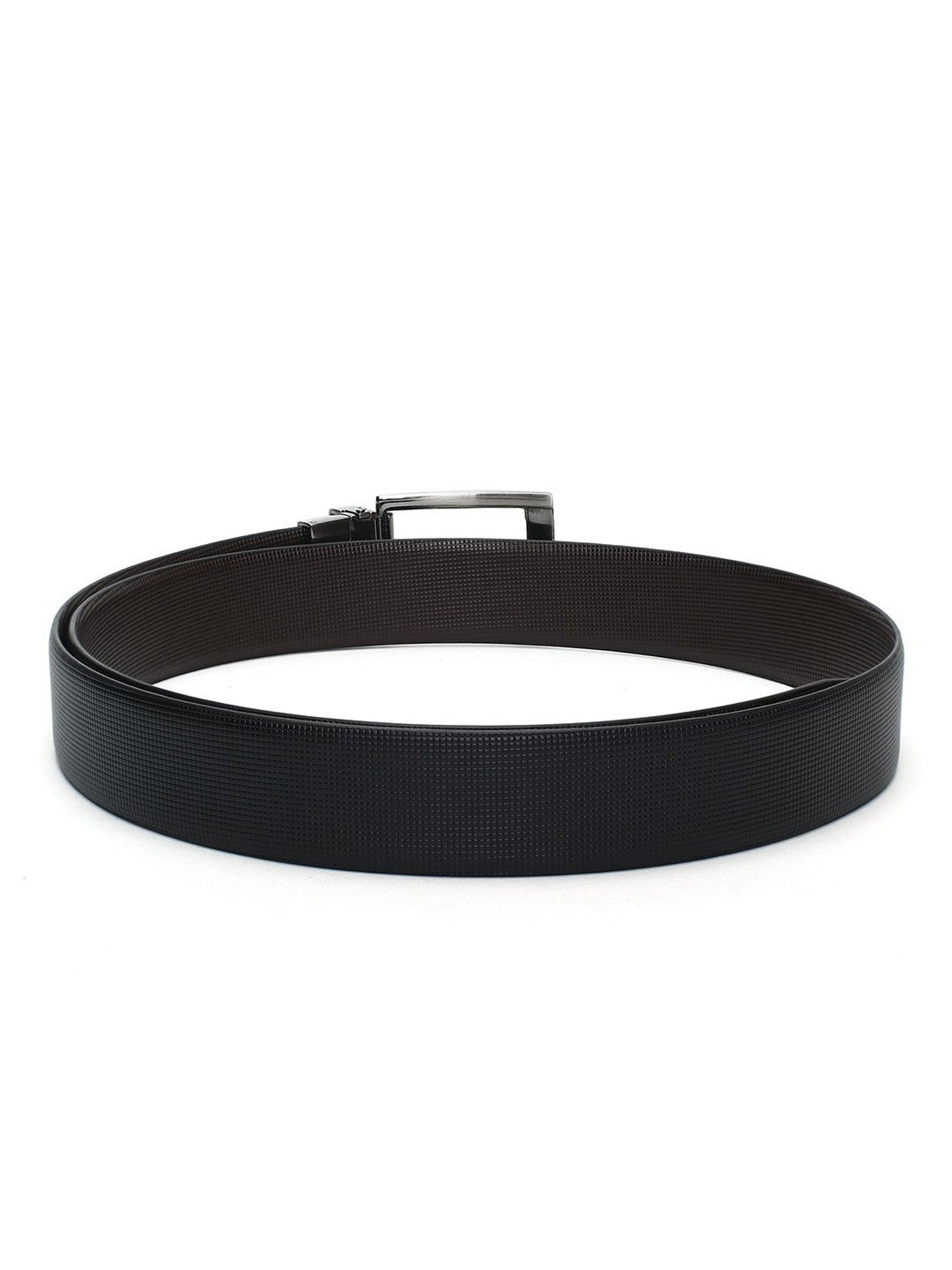 Crusset Black Leather Formal Belt for Men