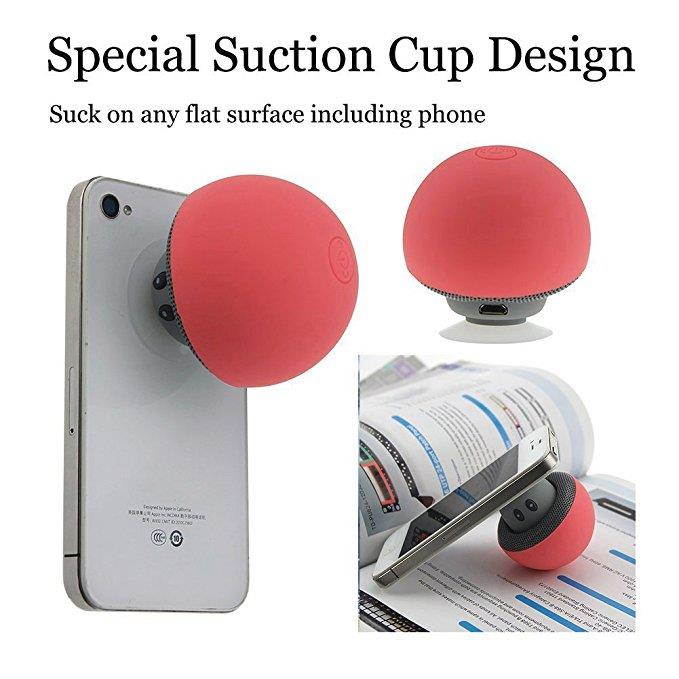 Mini Speaker Bluetooth Mushroom Shape Loudspeaker Super Bass Stereo Subwoofer Music Player-Pink