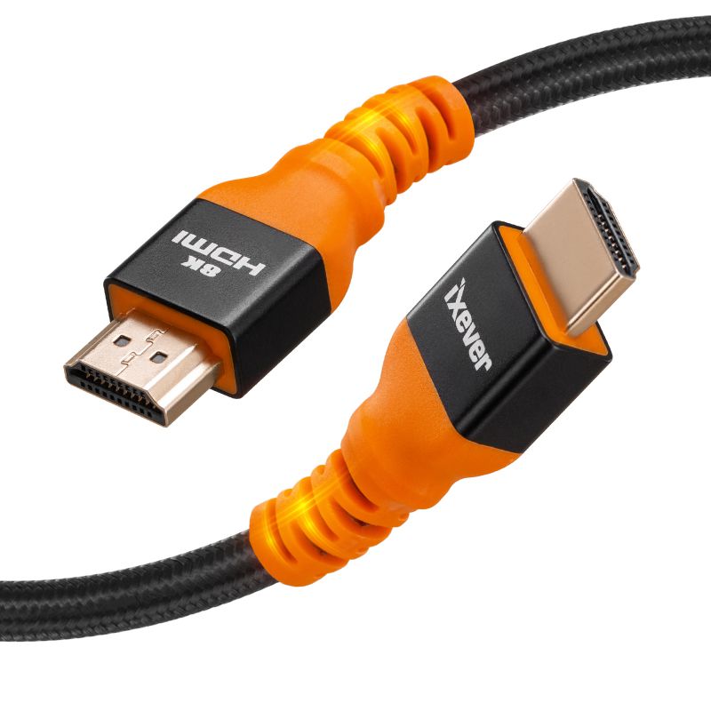 8K HDMI Cable [6.6ft], iXever HDMI 2.1 Cable 48Gpbs Ultra High Speed Braided Cord up to 4K@120Hz 8K@60Hz HDCP 2.2 & 2.3 Compatible with PS5/PS4/Xbox/Apple TV/Roku TV/Fire TV/HDTV/Samsung QLED TV