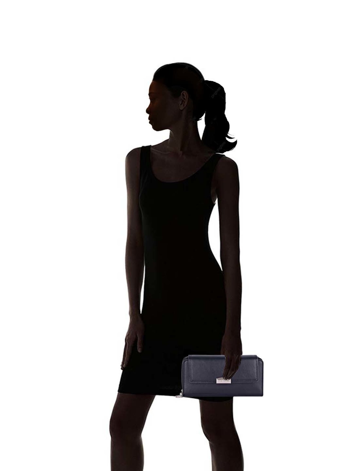 Lino Perros Black Solid Bi-Fold Wallet for Women