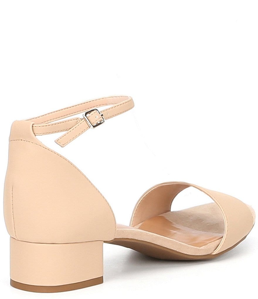 GB Girls' Block-Girl Microfiber Ankle-Strap Block-Heel Dress Sandals (Youth)