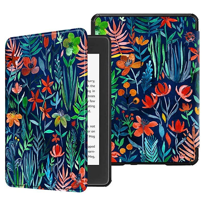 Slimshell Case for AllNew Kindle Paperwhite 10th Generation 2018 Release Premium Lightweight PU Leather Cover with Auto SleepWake for  Kindle Paperwhite EReader Jungle Night