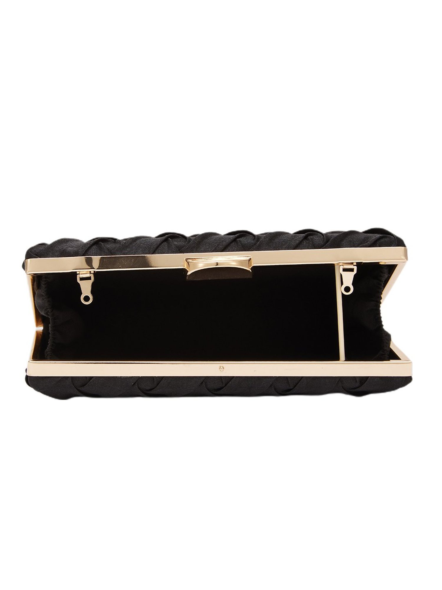 Globus Black Textured Small Party Box Clutch