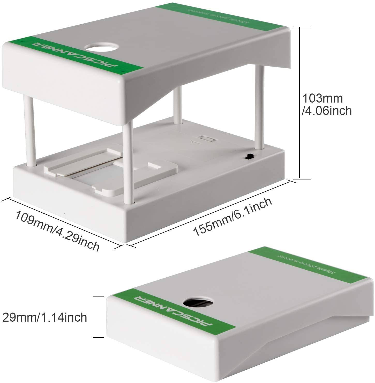 Mobile Film and Slide Scanner, Converts 35mm Slides & Negatives into Digital Photos with Your Smartphone Camera, Interesting Presents and Toys with LED Backlight(2AA Batteries not Included)