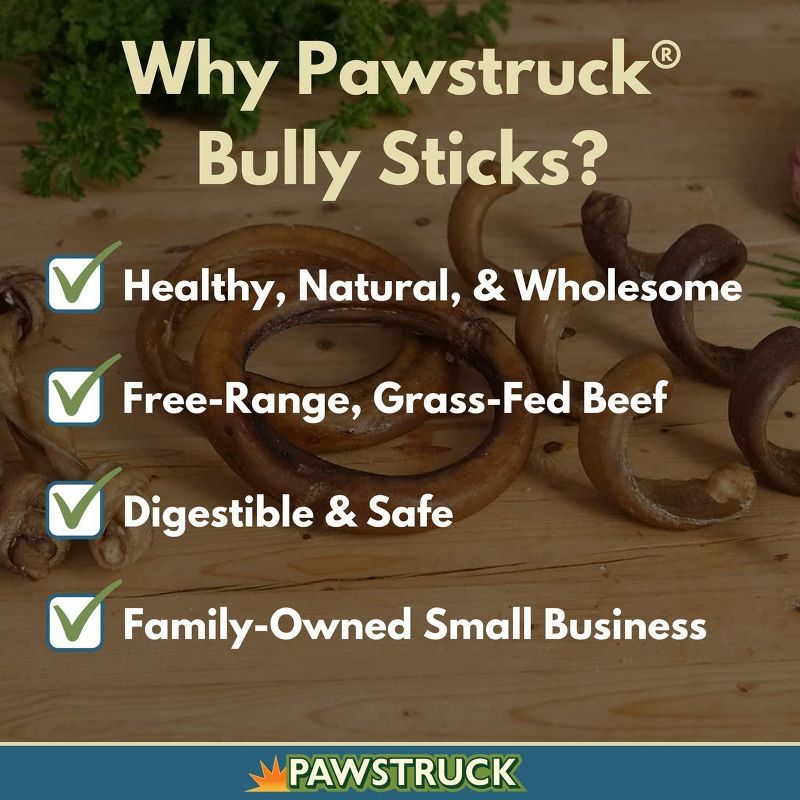 Pawstruck Mini Bully Stick Variety Pack - 15 Low-odor Bully Sticks for Toy Breeds & Small Dogs, Best Beef Pizzle Dog Treats: Straight, Spring, Braid, Barbell - Mini Variety Pack