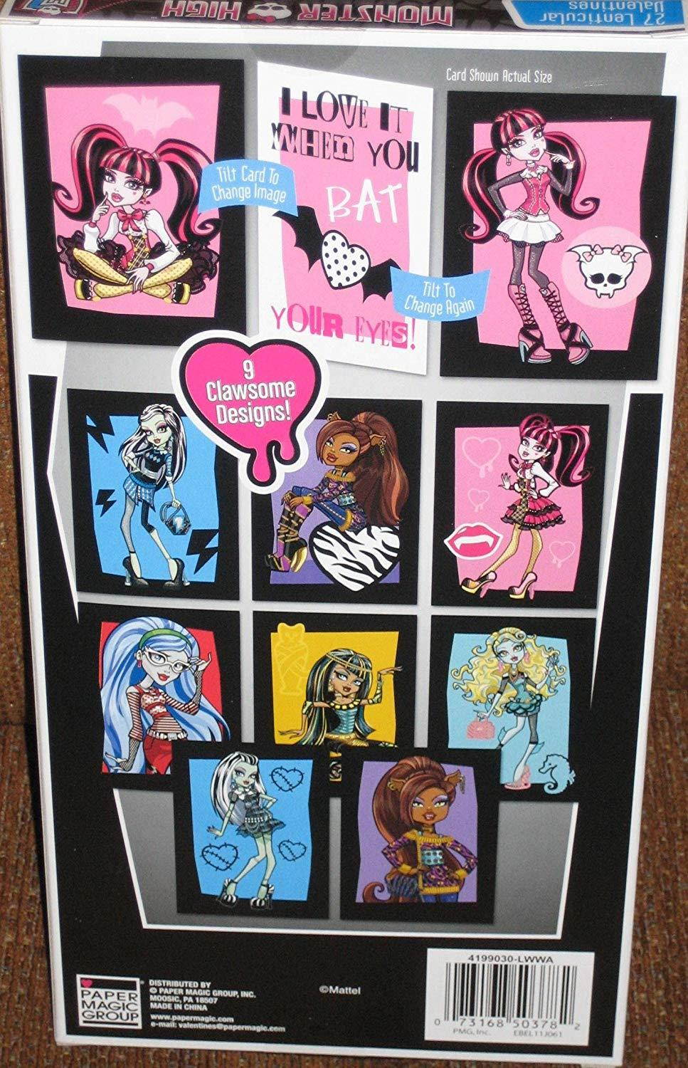 Monster High 27 Lenticular Valentines cards