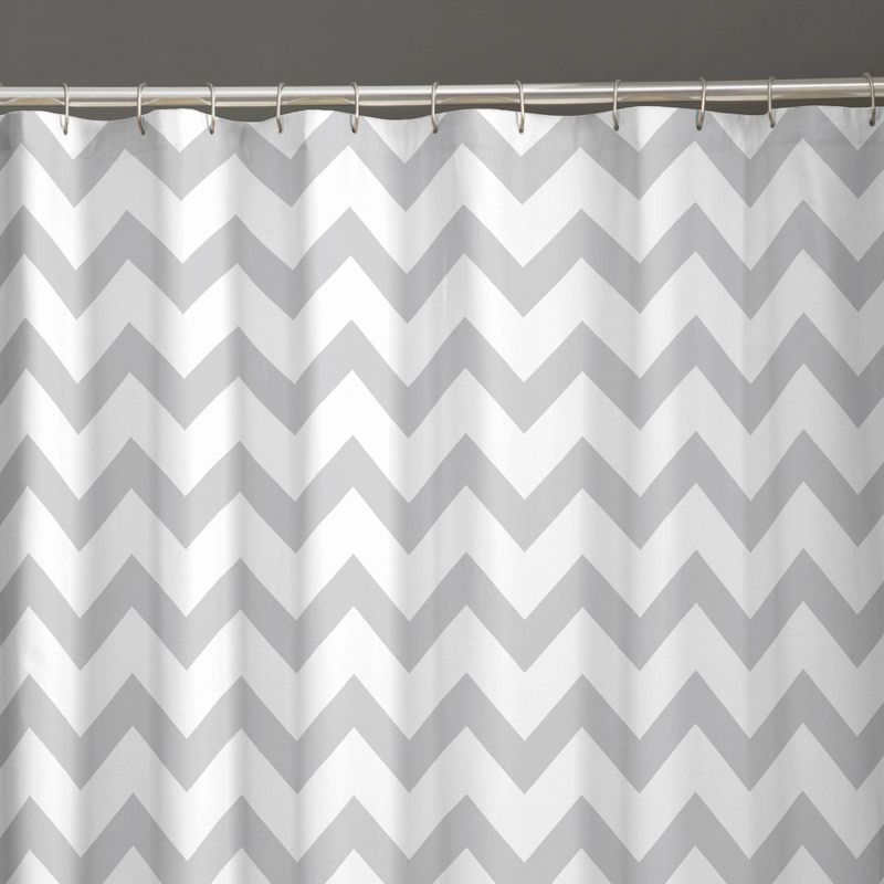 Chevron Shower Curtain Gray/White - Zenna Home