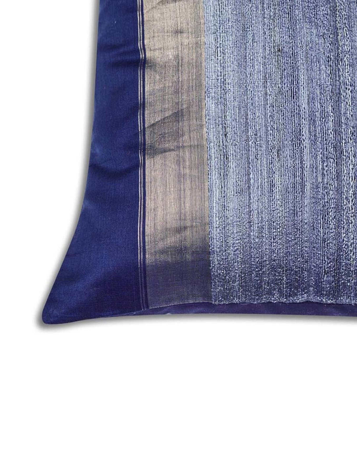 Fabindia Deeva Blue Cotton Silk Cushion Cover