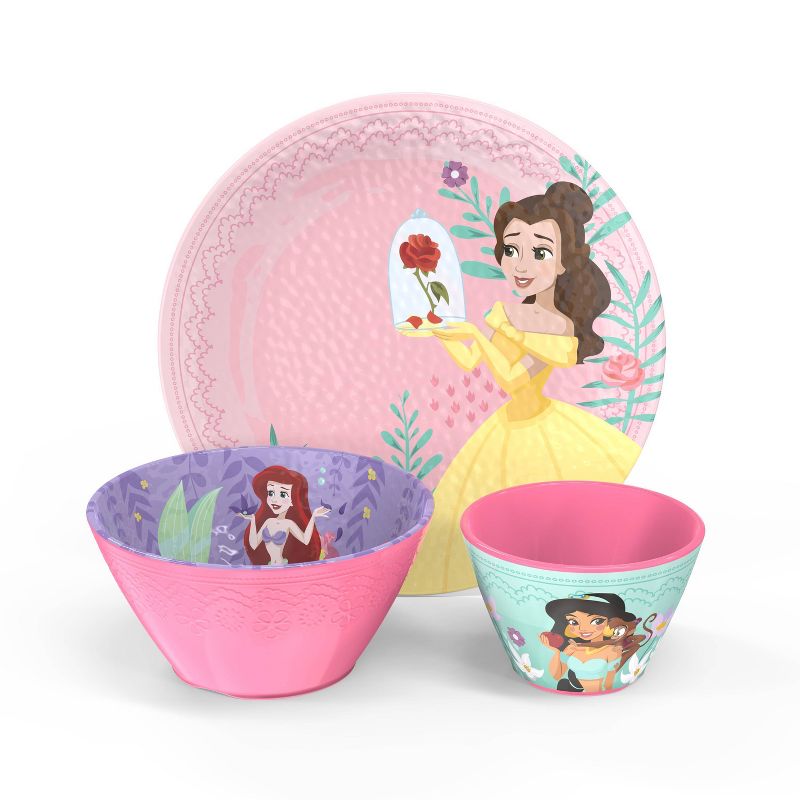 Disney Princess 3pc Melamine Dinnerware Set - Zak Designs