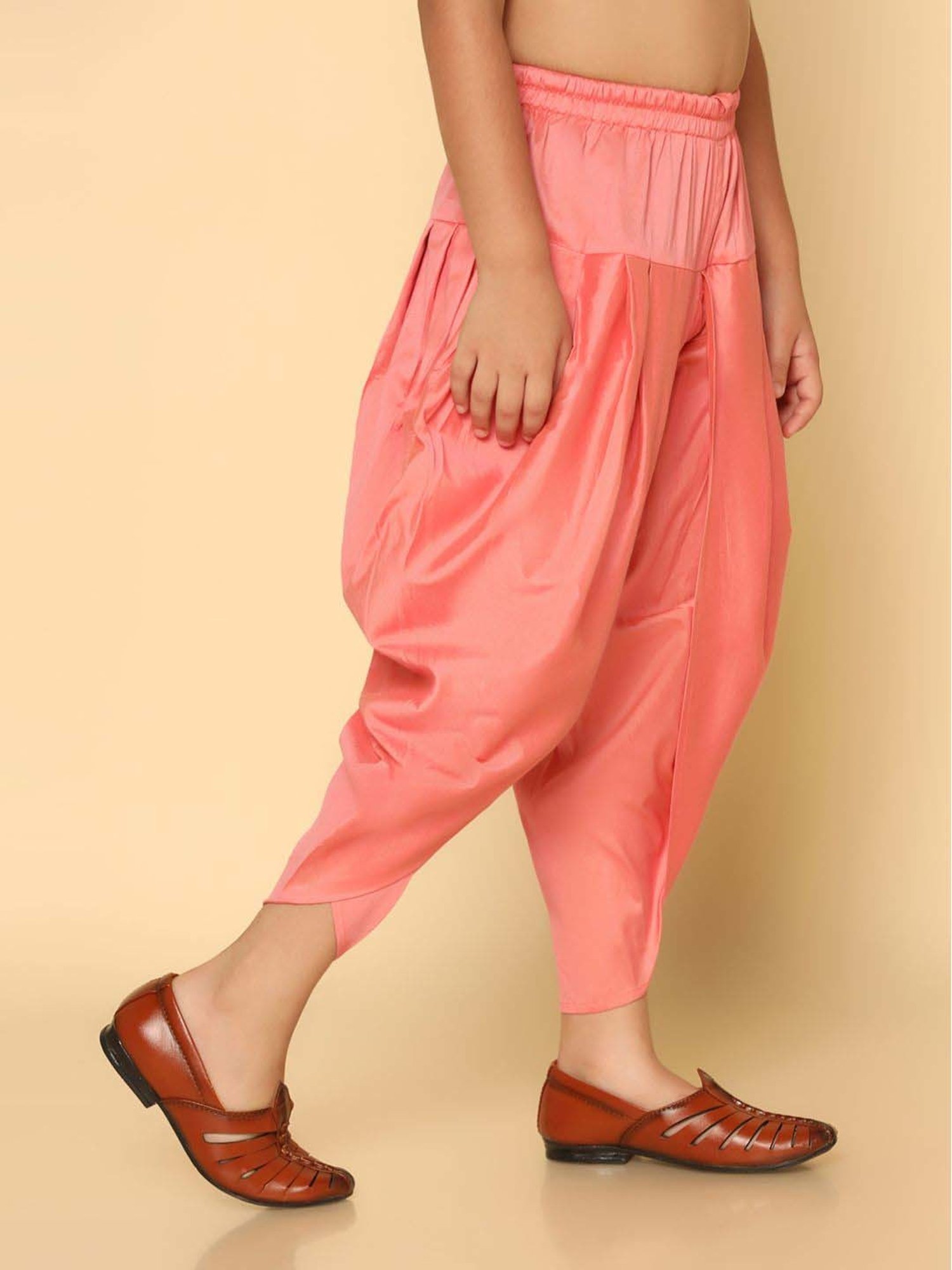 KISAH Kids Hot Pink Cotton Regular Fit Dhoti Pants