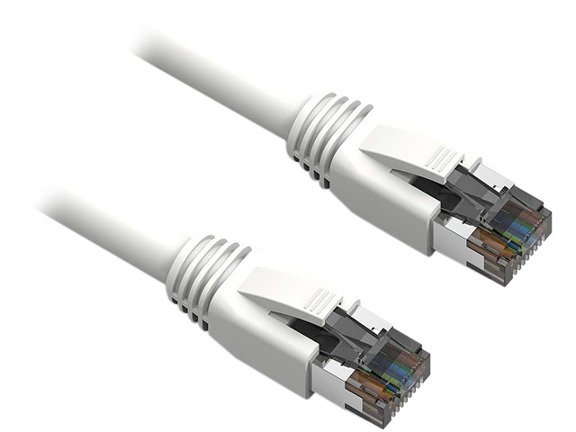 Cat 7 Ethernet Cable 100 ft LAN Cable Internet Network Cord for PS4, Xbox, Router, Modem, Gaming, White Flat Shielded 10 Gigabit RJ45 High Speed Computer Patch Wire.