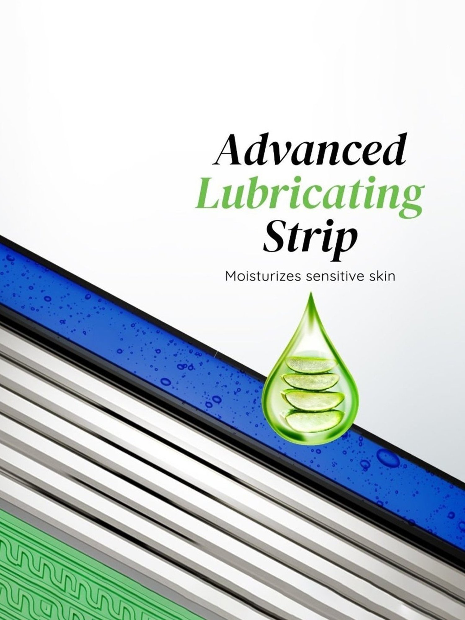 LetsShave Pro 6 Sensitive Shaving Blades - Pack of 4 (Green/Blue)