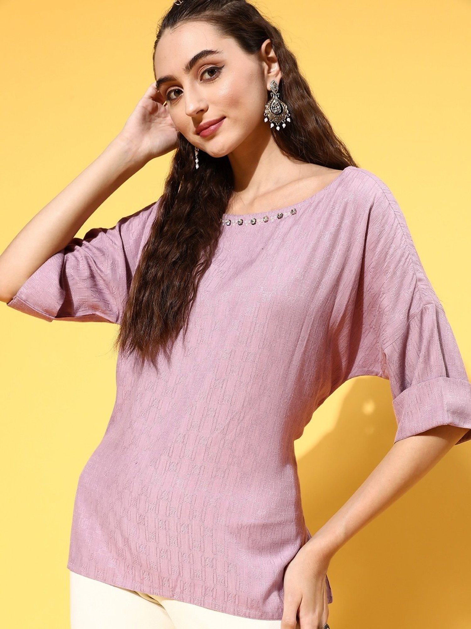 Jaipur Kurti Purple Regular Fit Top