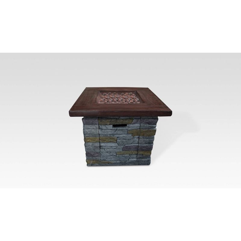 Hamilton Brick Square Outdoor Gas Fire Pit Gray - Summerland Home