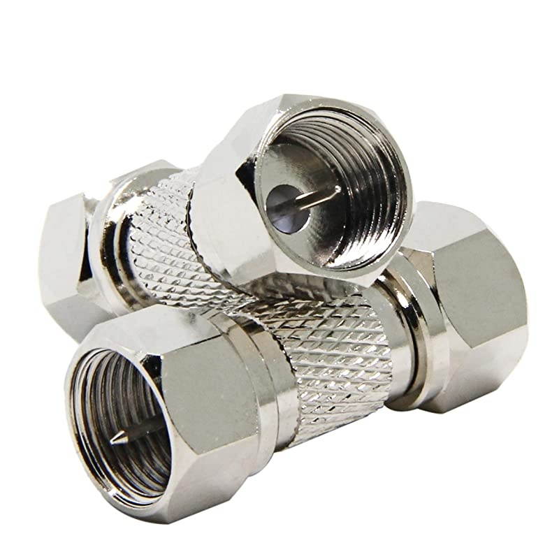 TV Cable Connector 5Pack F Male to Male Coaxial Adapter 75 Ohm  Cable Extension Coupler for TV Antenna Cord Splitter Amplifier