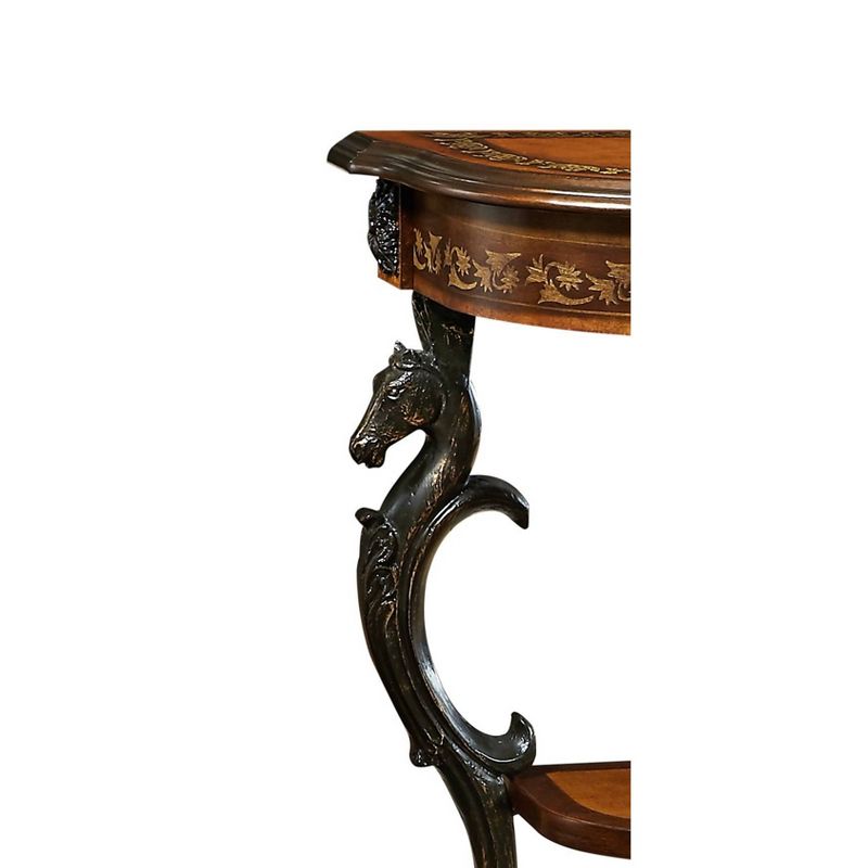 Wyatt Console Table with 4 Reeded Legs and Lower Shelf Aged Mahogany - Powell Company