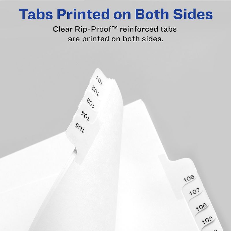 Avery Allstate-Style Legal Exhibit Side Tab Dividers 25-Tab 126-150 Letter White 01706