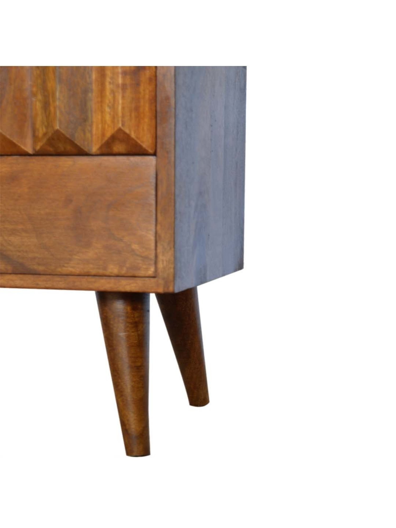 Artisan Furniture Textured Chestnut Prism Brown Bedside Table