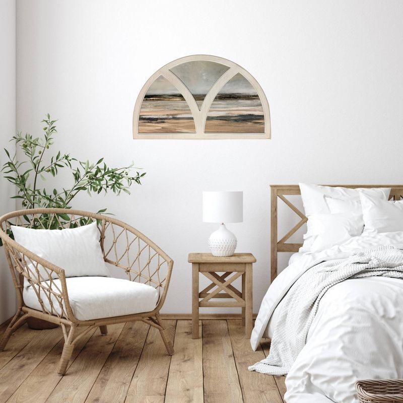 19" x 32" Arch Shaped Coastal Framed Wall Art - New View