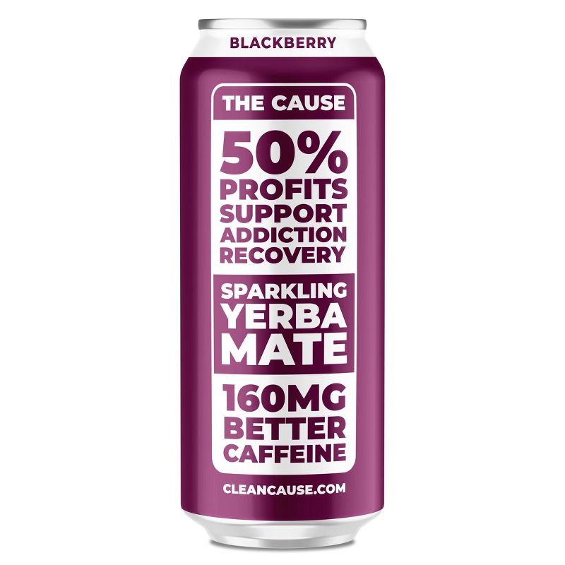 Clean Cause Sparkling Yerba Mate Blackberry - 16 fl oz Can