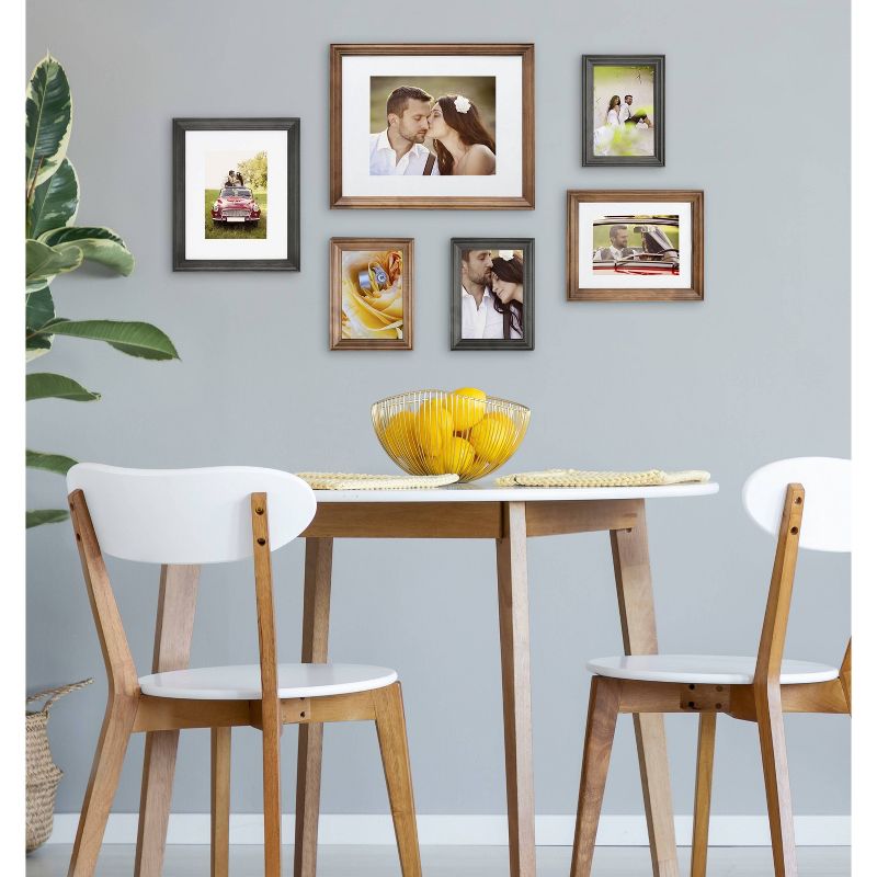 6pc Bordeaux Frame Box Set Rustic Brown/Charcoal - Kate & Laurel All Things Decor