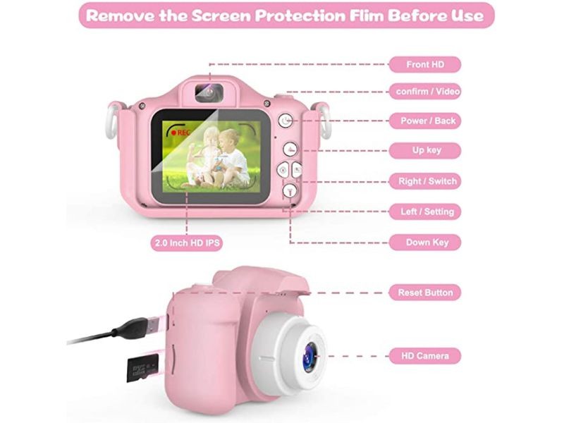 Kids Camera for Girls Boys, Kids Selfie Camera, Children's Camera 20.0MP HD Digital Video Camera for Children, Dual Camera Camcorder, 2.0 Inch IPS Screen, Great for 3-17 Y