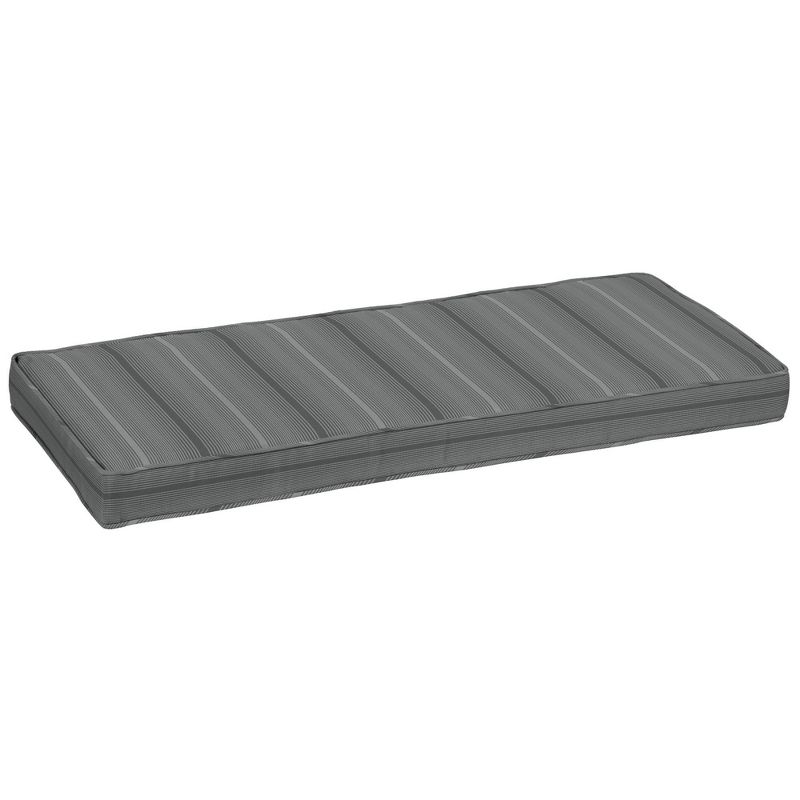 Acrylic Stripe Outdoor Bench Cushion Graphite - Arden Selections