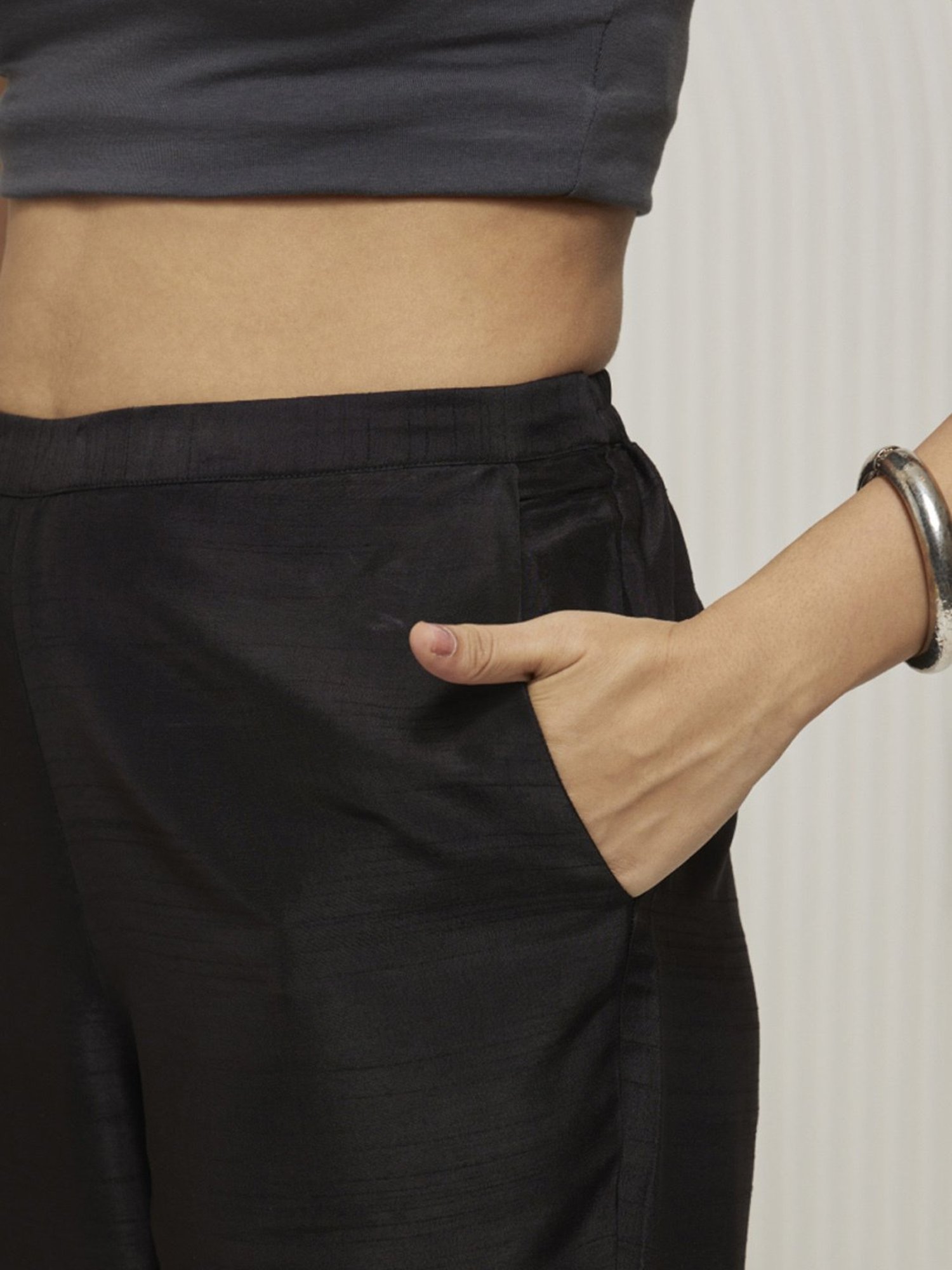 Artagai Jet Set Elevated Basics Slim Pants with Side Slit and Buttons