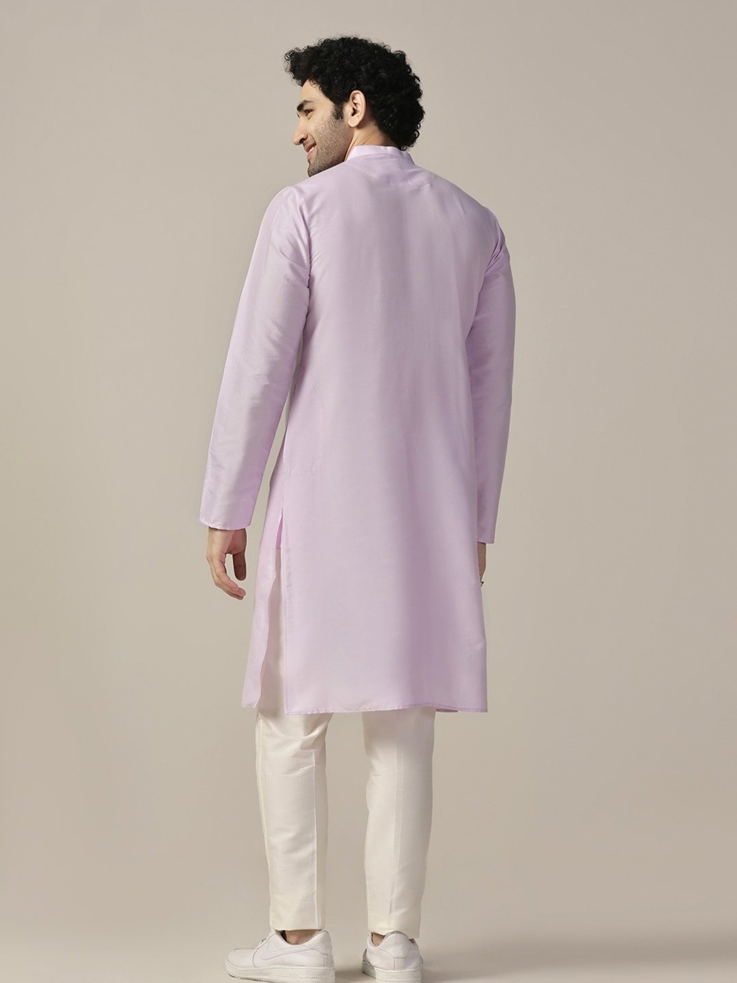 Kisah Purple & White Regular Fit Embellished Kurta Bottom Set