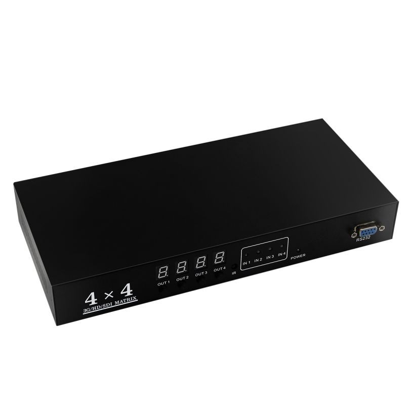 Wiistar SDI Matrix 4x4 Switcher 4 Port Multimedia Converter for 3G HD SD Monitor Security Camera CCTV Video
