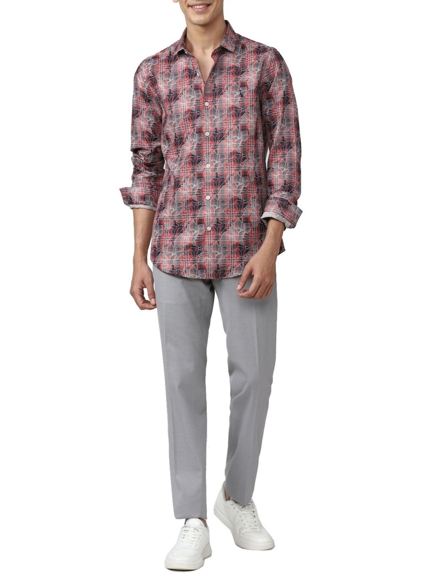 Simon Carter London Pink Printed Slim Fit Shirt