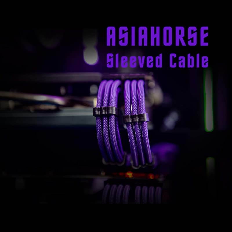 Customization Mod Sleeve Extension Power Supply Cable Kit 18AWG ATXEPS8pin PCIE6pin PCIE Purple