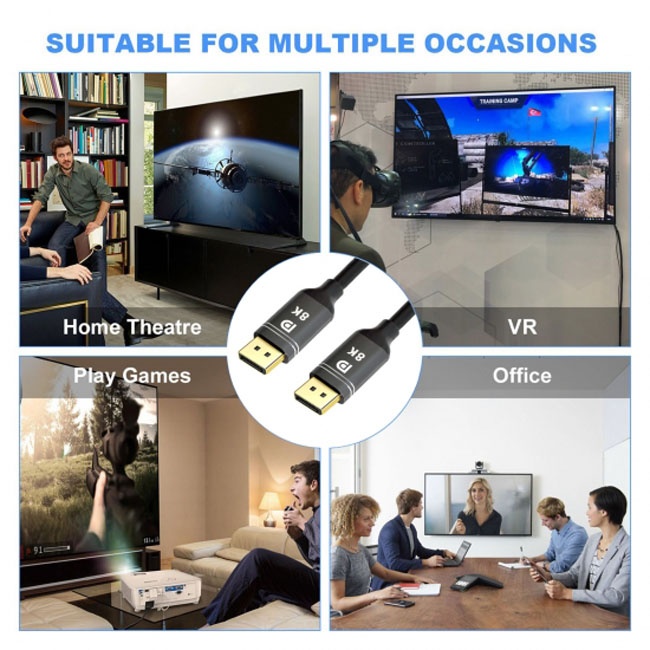 500CM FVH DisplayPort 1.4 DP to DP Cable 8K 60hz Cable Ultra-HD UHD 4K 144hz 7680*4320 for PC Laptop TV DP-022