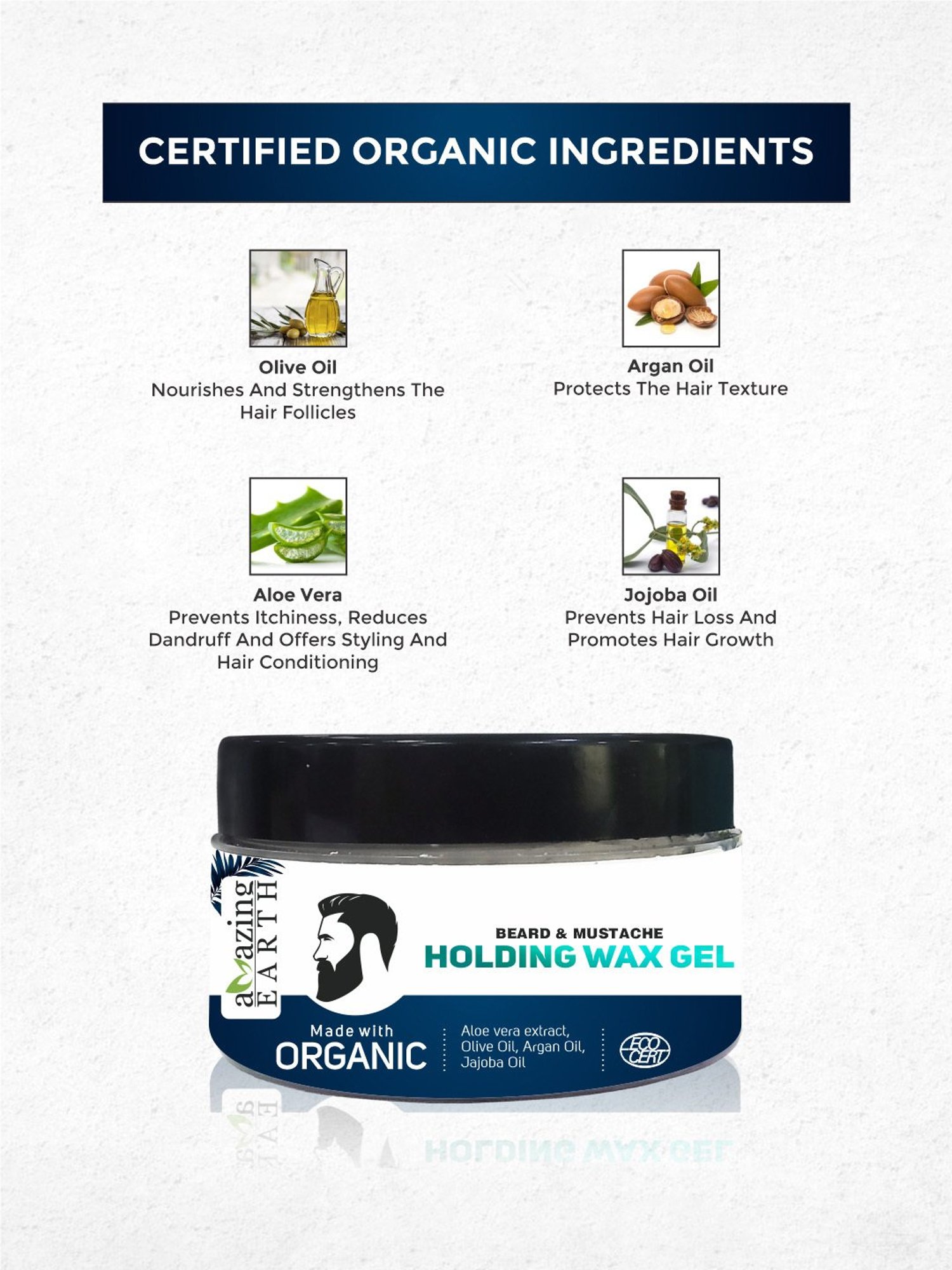 Amazing Earth Beard and Mustache Holding Wax Gel - 100 gm