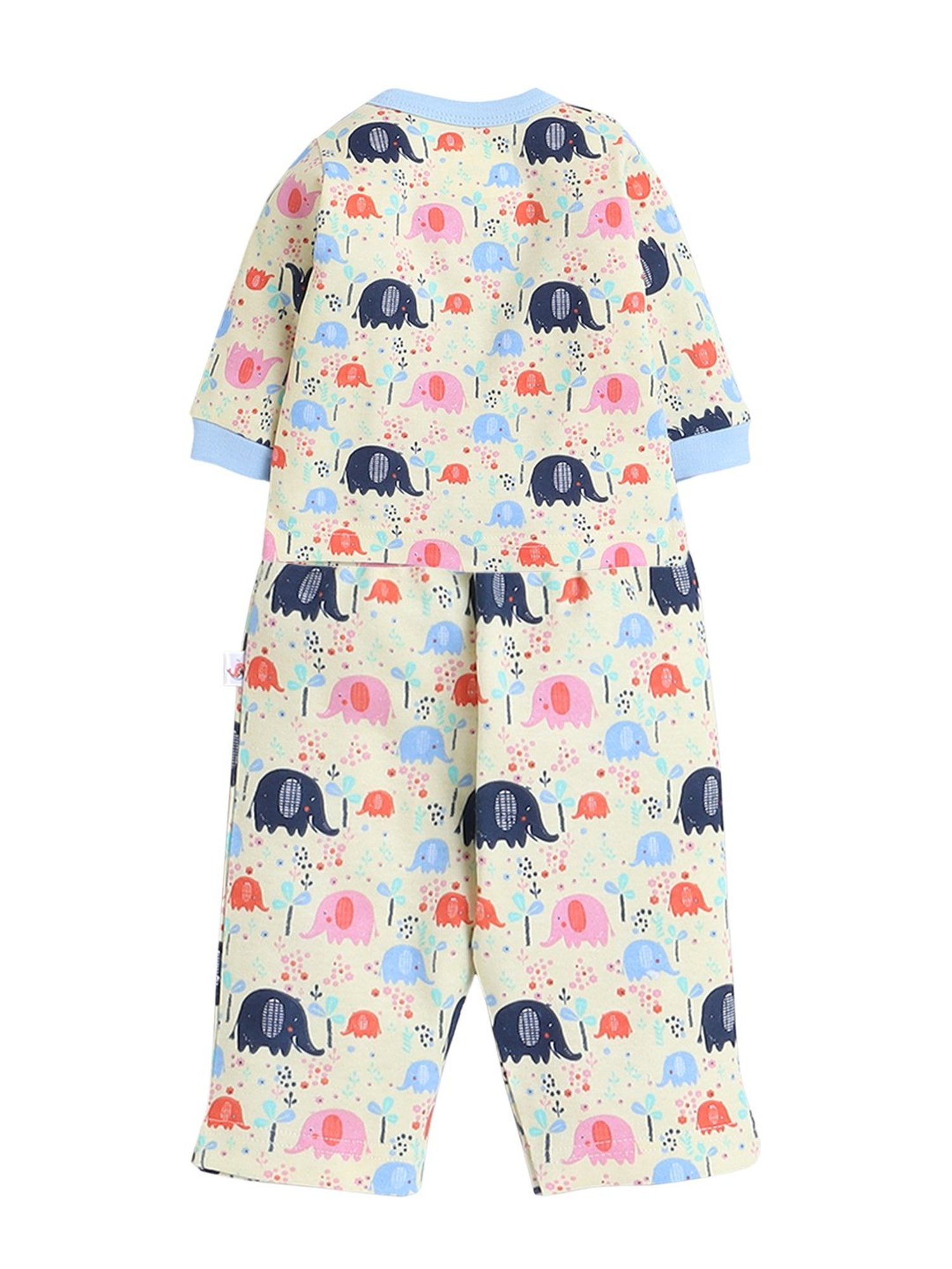 Bumzee Girls Yellow Printed Full Sleeves Jhabla with Pyjamas