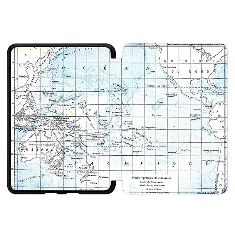 Painting Case for AllNew Kindle 10th Gen 2019 Release onlyWill not fit Kindle Paperwhite or Kindle Oasis Blue Map