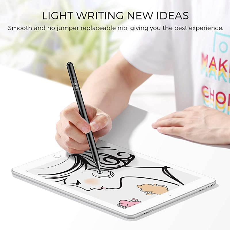 Stylus Pen for iPad Capacitive Pencil for Kid Student Drawing Writing High Sensitivity with Artist GlovePalm Rejection for Touch Screen Devices Tablet Smartphone Black