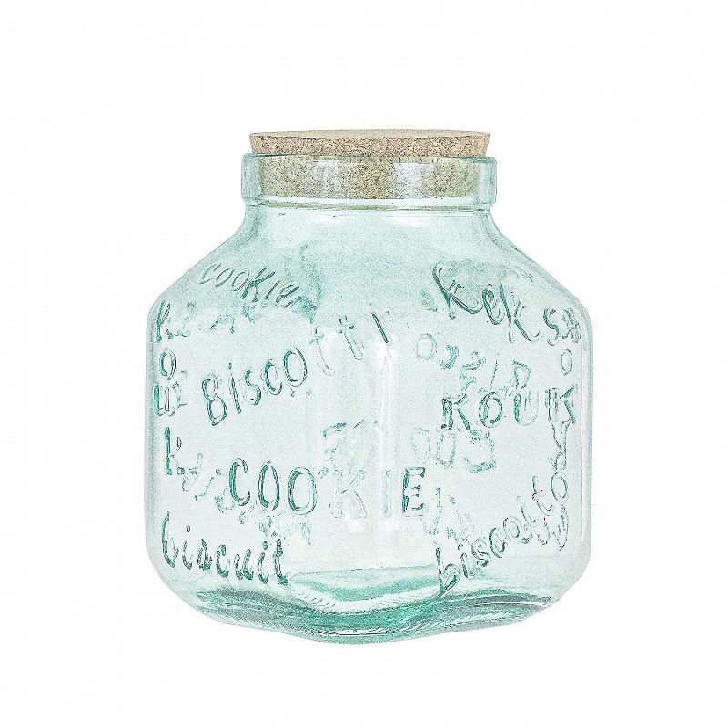 Amici Home Italian Recycled Green Biscotto Glass Cookie Jar, 105oz