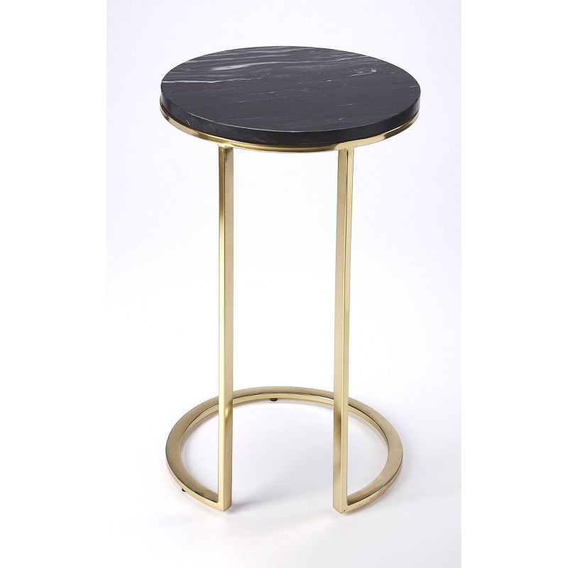 Martel Marble & Metal Side Table Black - Butler Specialty